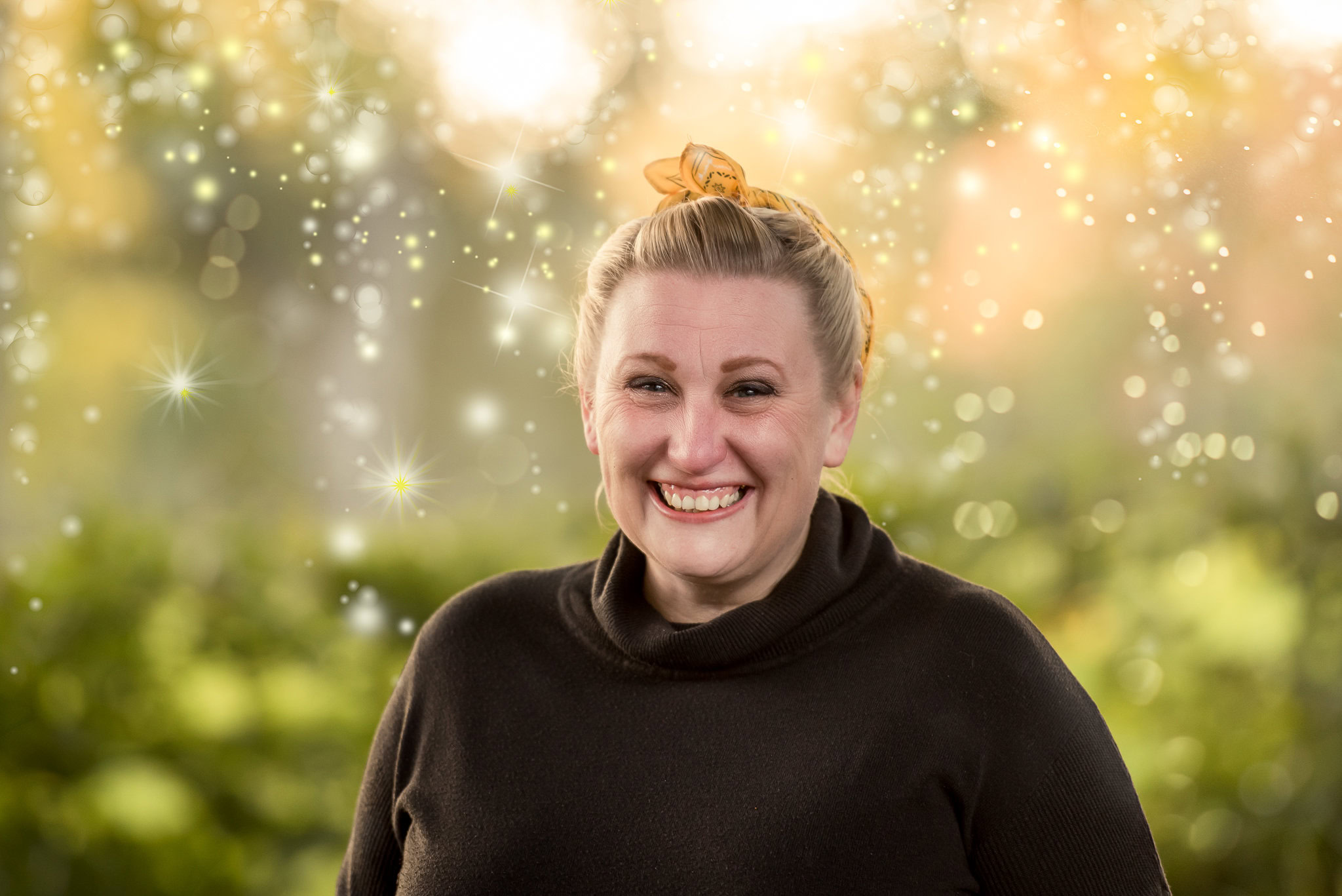 why you need personal branding photography - headshot of woman with yellow bandana