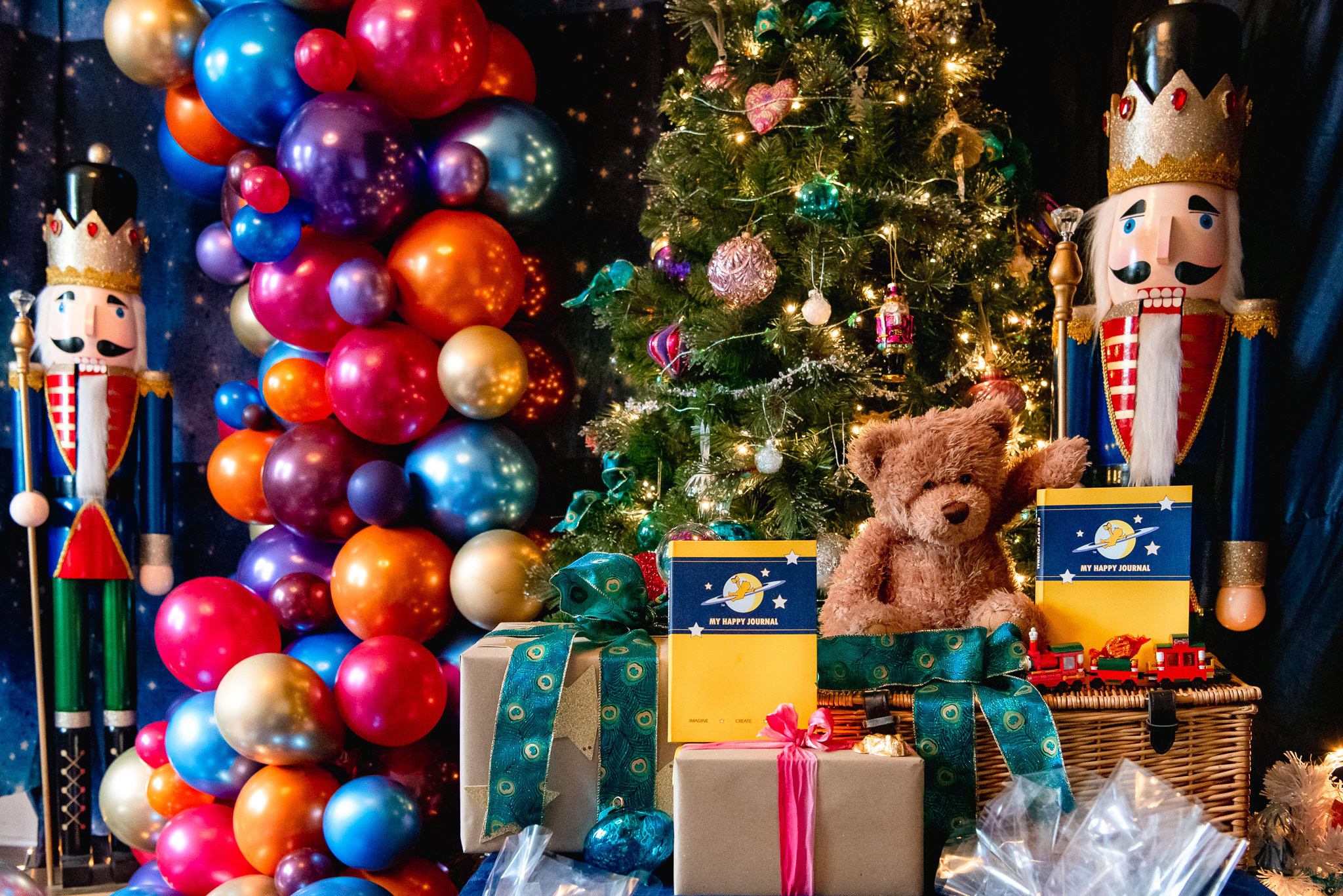 Personal Branding Photographer Edinburgh - Christmas balloons and tree