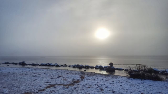 Loch Morlich in the mist, Aviemore, Inverness-shire, Highlands of Kingussie