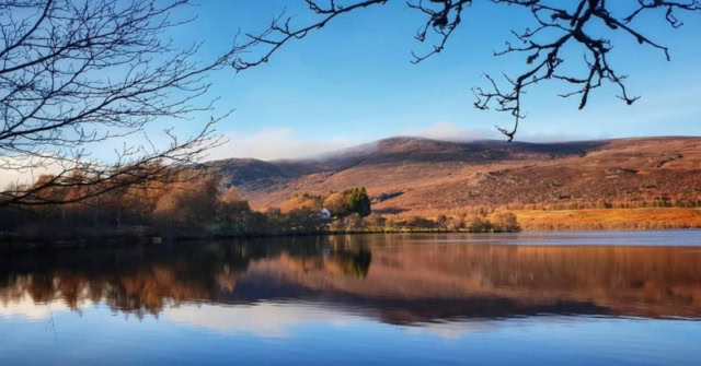 Loch Alvie, half way between Aviemore and Kingussie, Badenoch, Inverness-shire, Highlands of Scotland