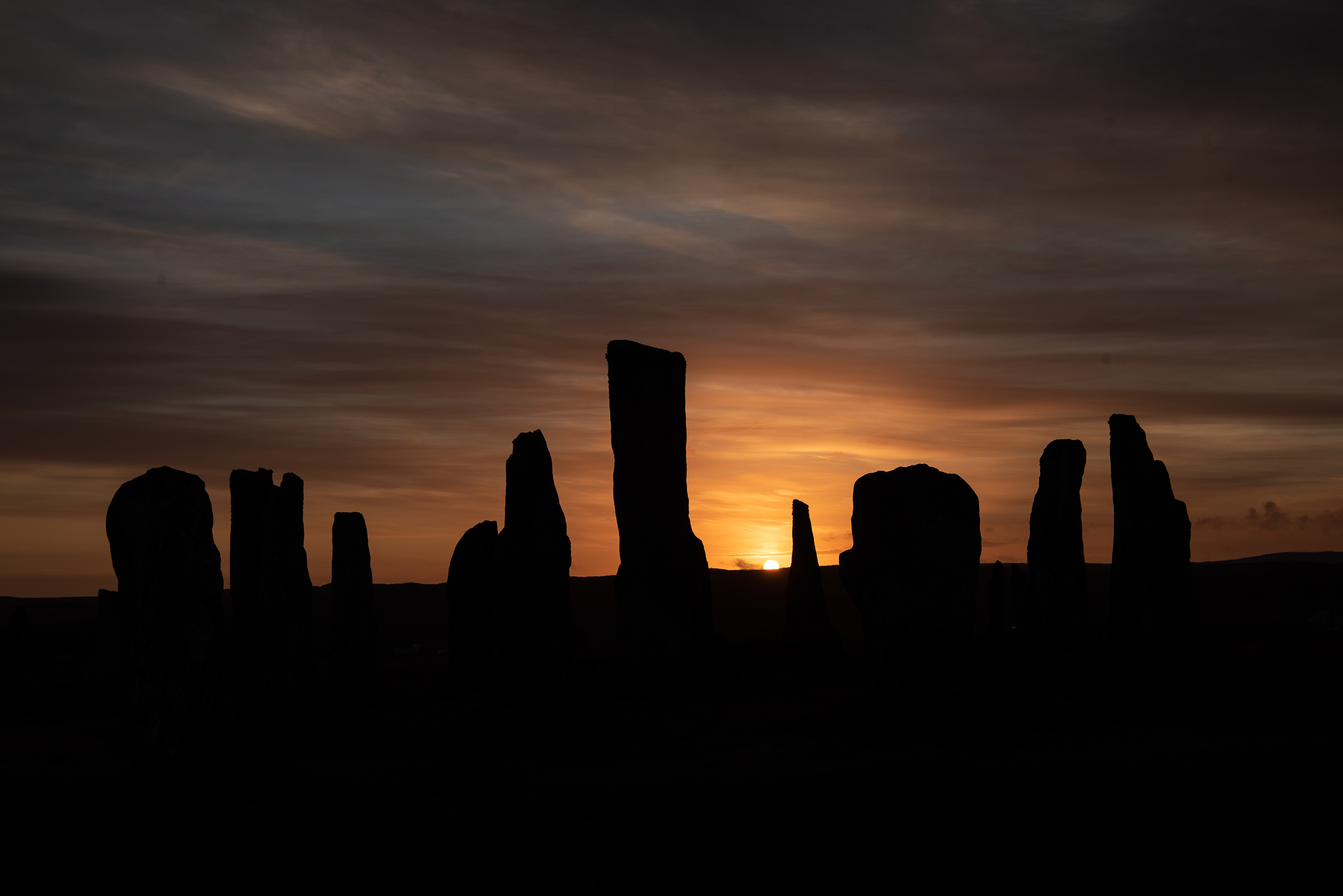 The standing stones of Calanais at dawn