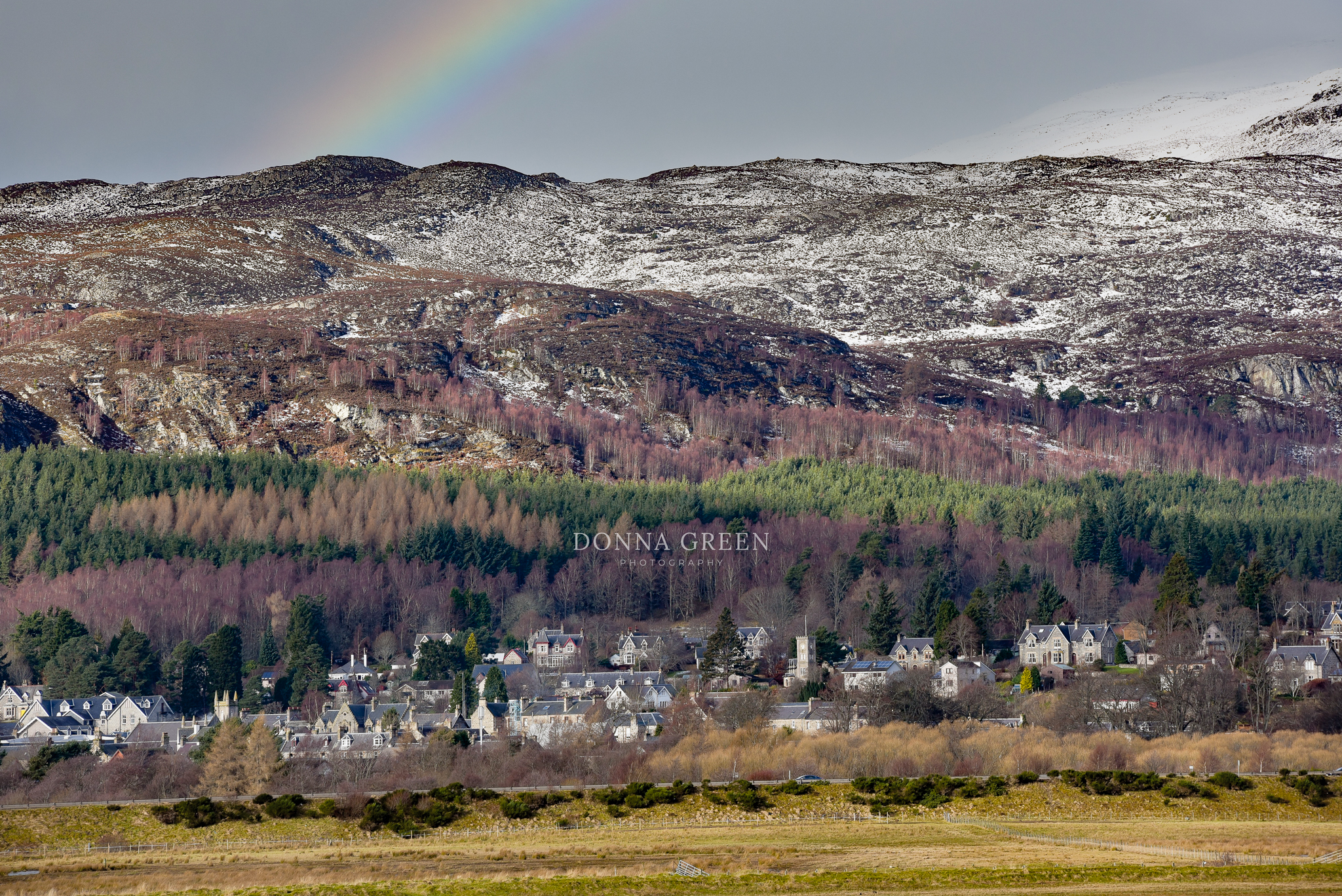 Rainbow over Kingussie, Inverness-shire, Highlands of Scotland