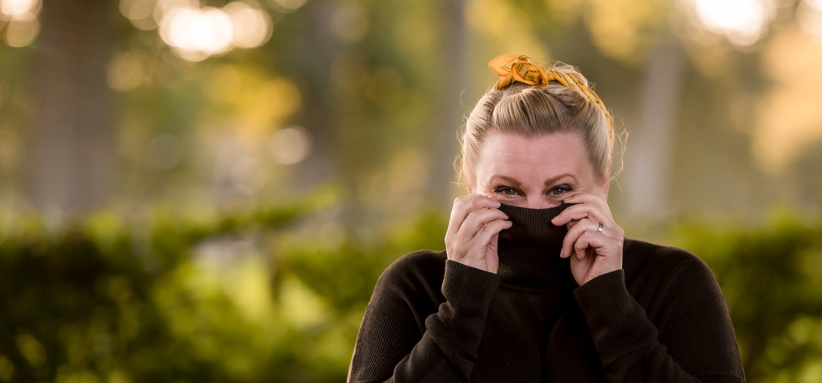 Personal Branding Photographer Edinburgh Woman hiding face