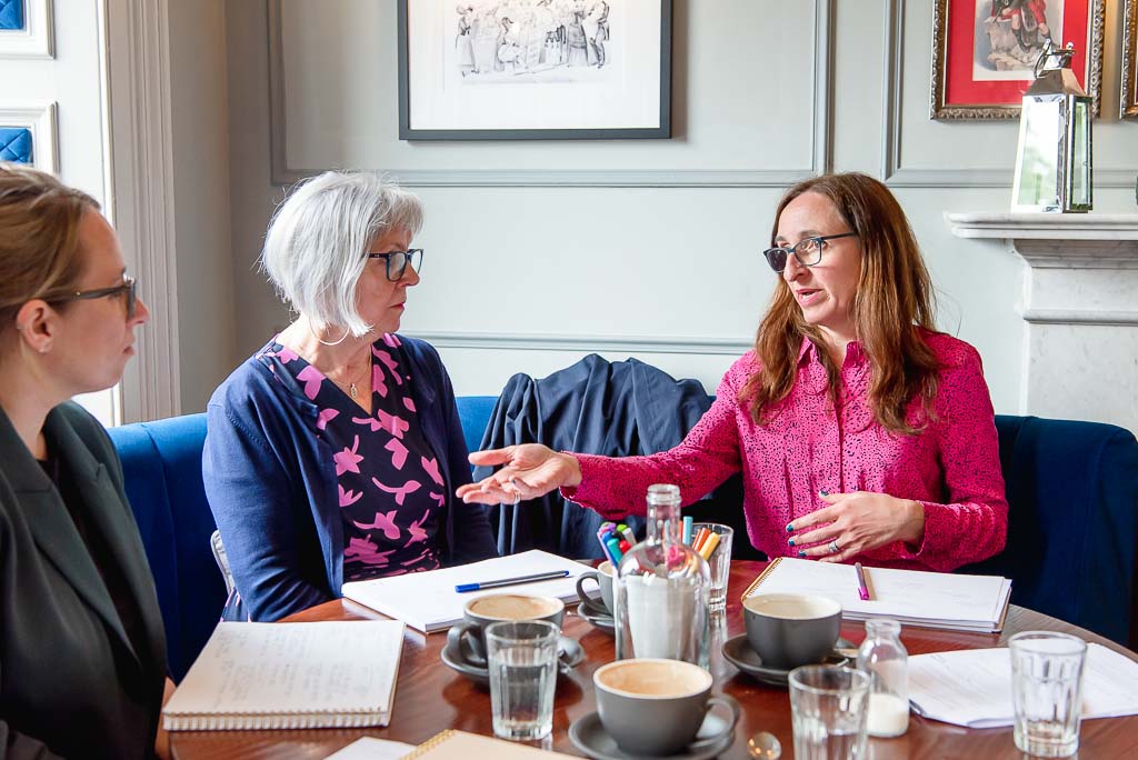 Brand photographer Edinburgh women talking