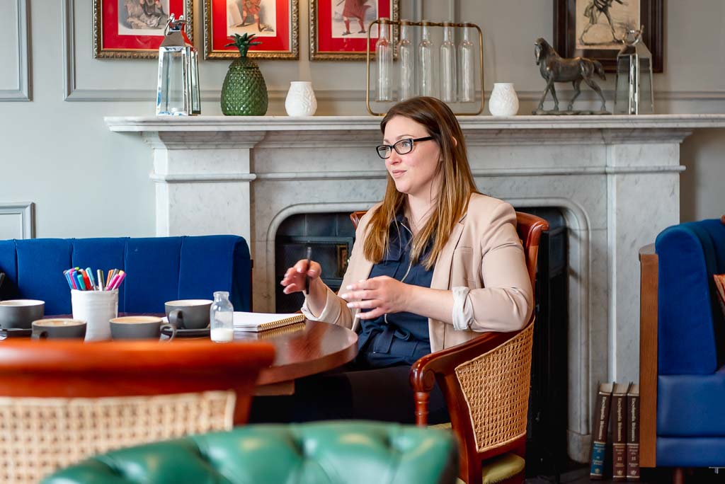 Edinburgh brand photographer woman talking