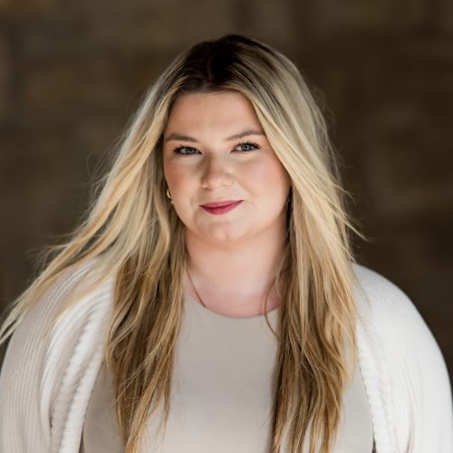 Brand photography in Edinburgh, Scotland - headshot of textile artist, young woman with long blonde hair