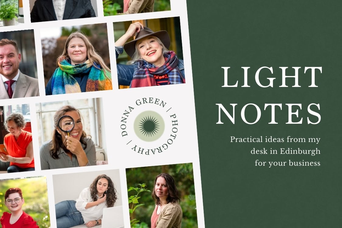 Brand photographer Edinburgh Light Notes banner