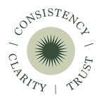 Brand photographer Edinburgh Scotland sub-logo with words clarity, consistency, and trust