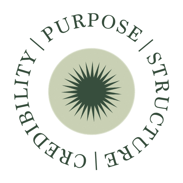 PURPOSE STRUCTURE CREDIBILITY sub-logo