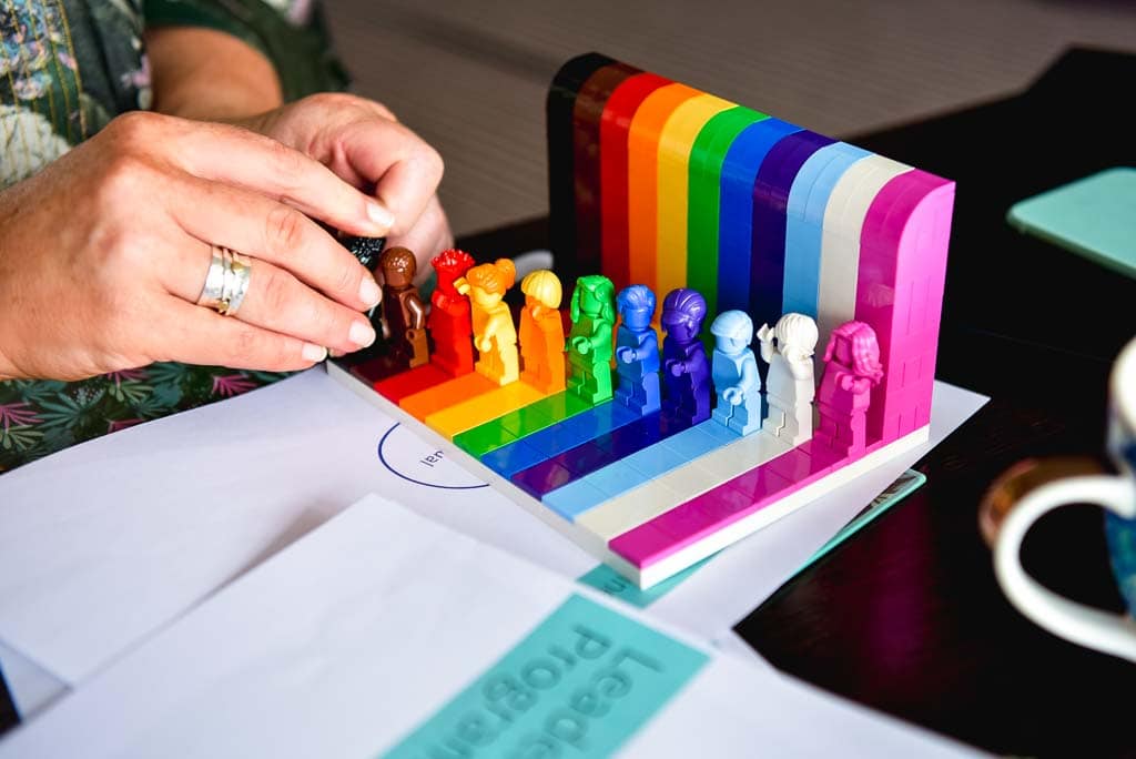 Glasgow business photography using coloured figures to represent teams and organisational culture