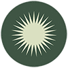 Brand photographer Edinburgh Scotland logo green spot with sunburst inside it