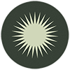 Brand photographer Edinburgh Scotland logo green spot with sunburst inside it
